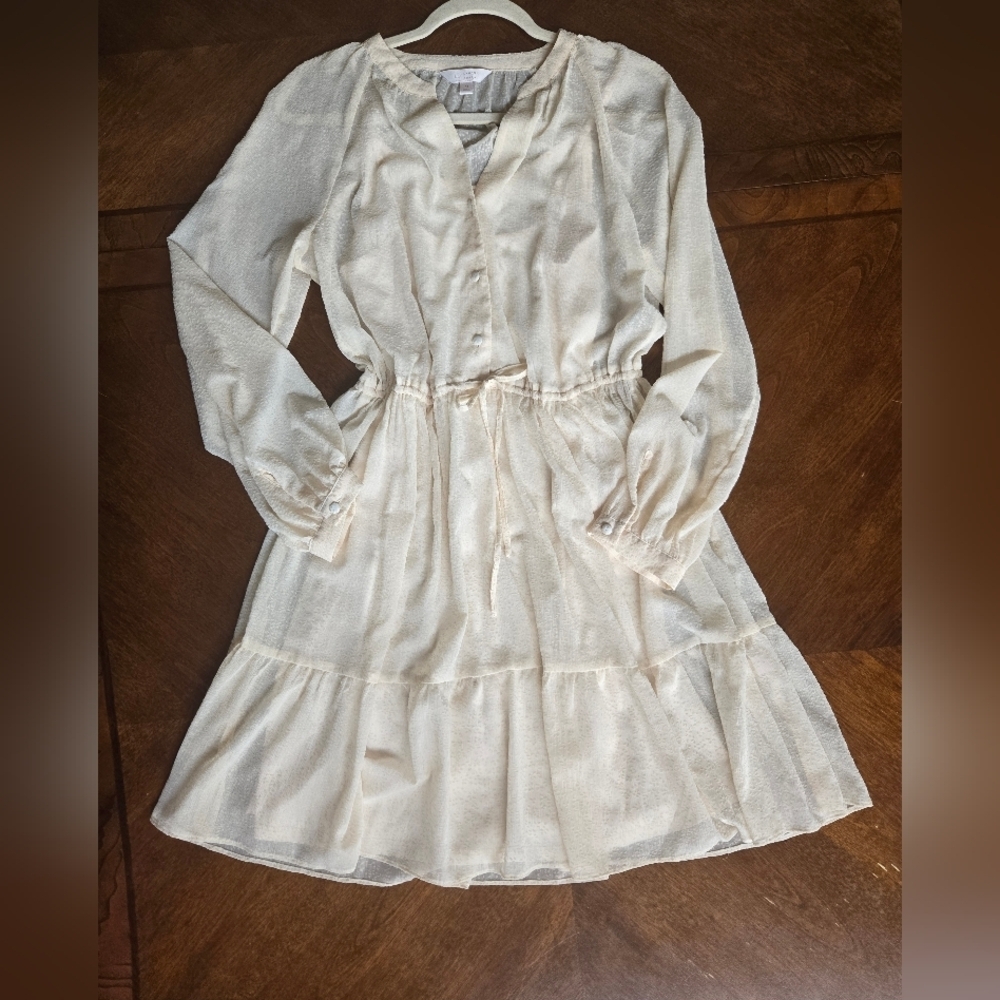 LC Lauren Conrad Ivory Sheer Dress. Size M - Picture 9 of 9